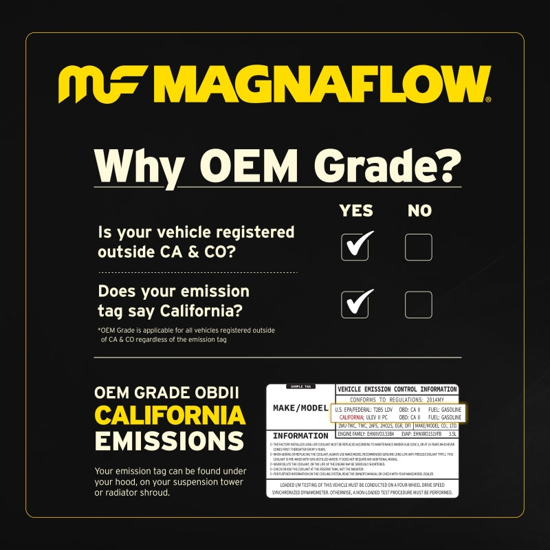 MagnaFlow OEM Grade Universal 3.00 w/ Dual O2 5in Spun Catalytic Converter