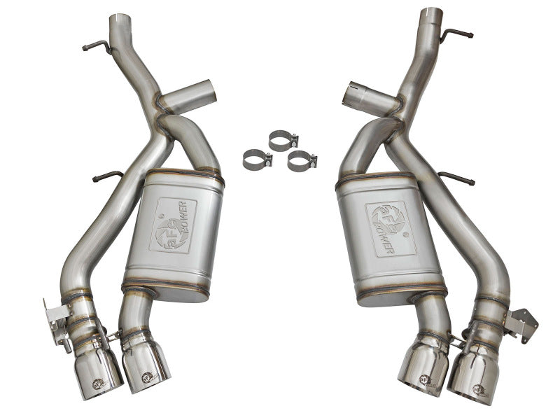 aFe MACHForce XP 3in 304 SS Axle-Back Dual Exhaust (NPP) w/ Polished Tips 16-17 Camro SS V8-6.2L