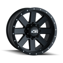 Load image into Gallery viewer, ION Type 134 20x10 / 5x139.7 BP / -19mm Offset / 108mm Hub Matte Black/Black Beadlock Wheel