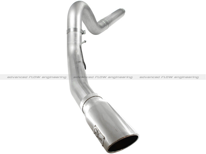 aFe Atlas 5in DPF-Back Aluminized Steel Exh Sys, Ford Diesel Trucks 08-10 V8-6.4L (td) Polished tip