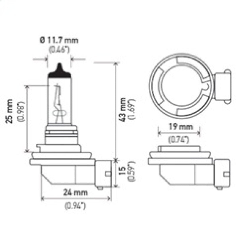 Hella Bulb H11 12V 55W PGJ19-2 T4 LONG LIFE