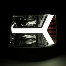 Load image into Gallery viewer, AlphaRex 07-13 Chevy 1500 LUXX LED Proj Headlights Plank Design Chrome w/ Activ Light/Seq Signal/DRL