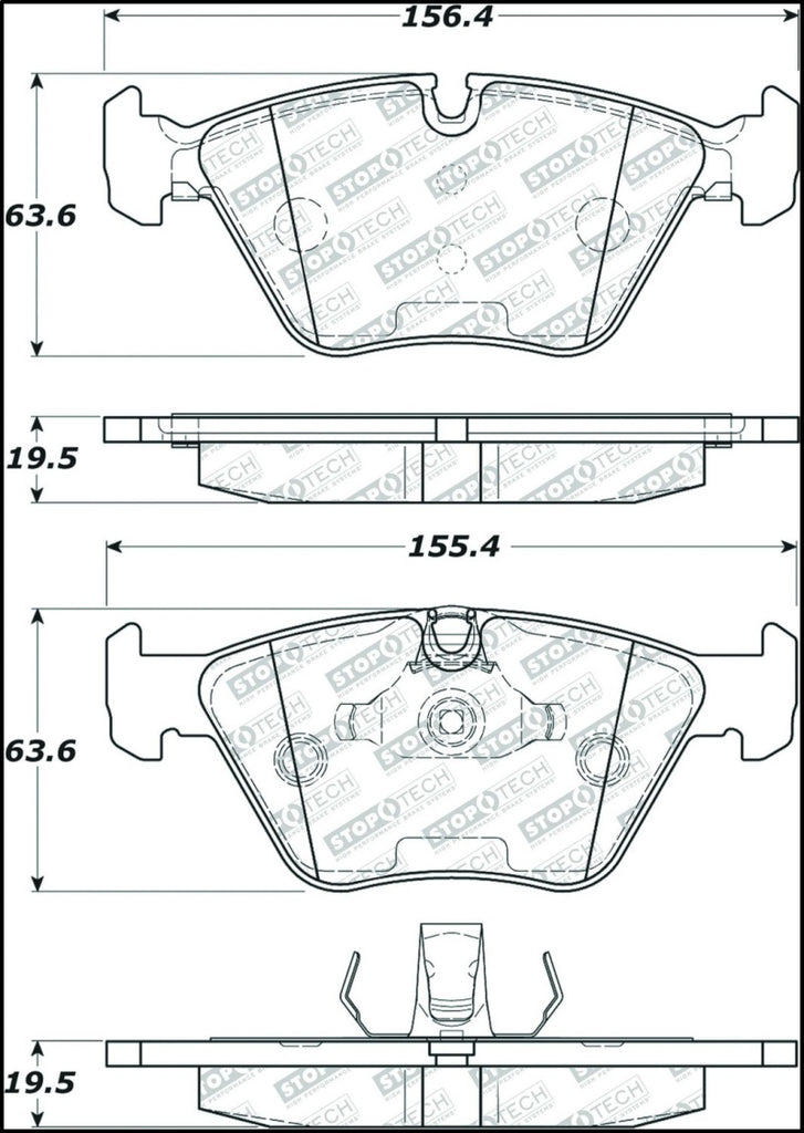 StopTech 06-08 BMW M3/Z4 Street Select Brake Pads w/Hardware - Front