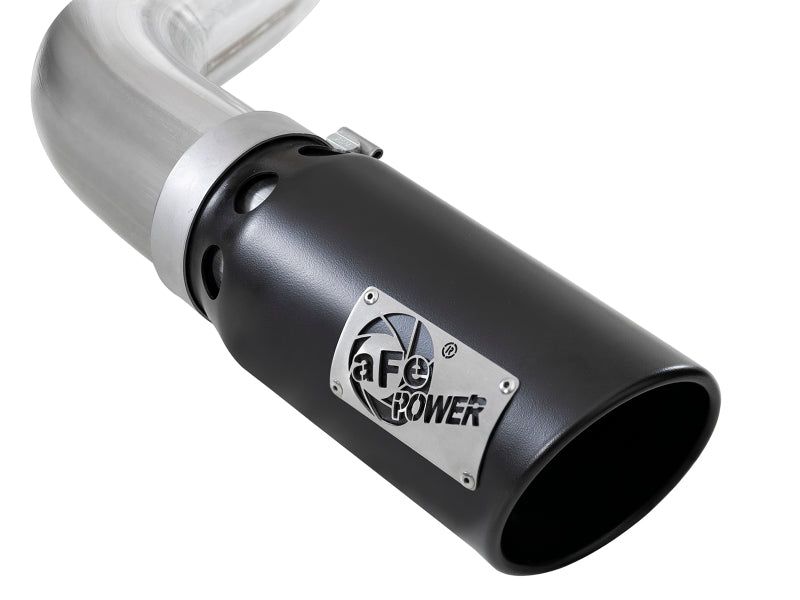 aFe Large Bore-HD 4in 409 SS DPF-Back Exh 18-19 Ford F-150 V6-3.0L (td) w/ Black Tip