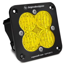 Load image into Gallery viewer, Baja Designs Squadron Sport Black Wide Cornering Pattern Flush Mount LED Light Pod - Amber