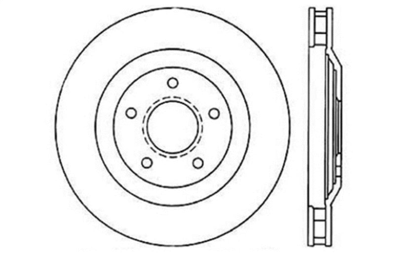 StopTech 04 & 08 Cadillac XLR/XLR-V / 97-04 Chevy Corvette Slotted & Drilled Front Left Rotor