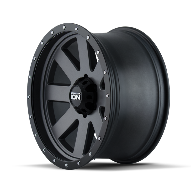 ION Type 134 18x9 / 6x139.7 BP / 0mm Offset / 106mm Hub Matte Gunmetal/Black Beadlock Wheel