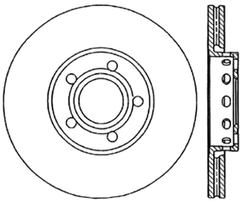 StopTech 96-7/04 Audi A4 / 95-01 A6 / 7/98-05 VW Passat Right Front Drilled Rotor