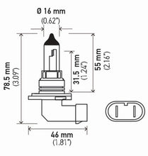 Load image into Gallery viewer, Hella Bulb 9006 12V 55W P22D T4 +50 (2)