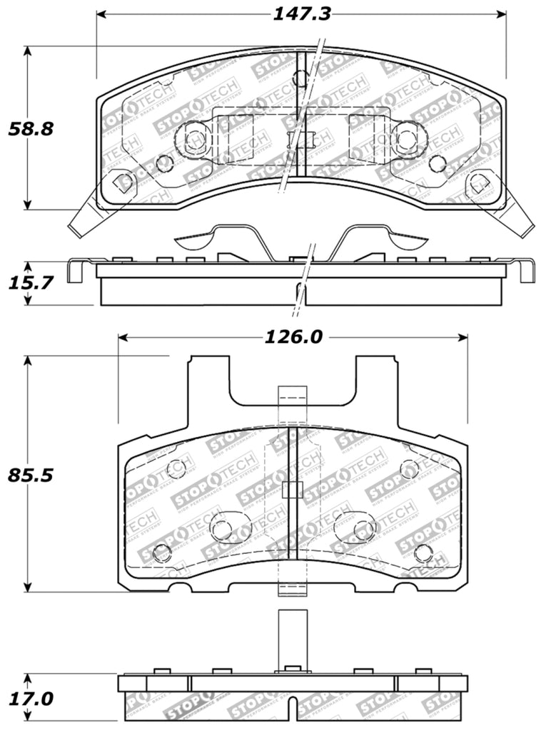 StopTech Sport Brake Pads w/Shims and Hardware - Front