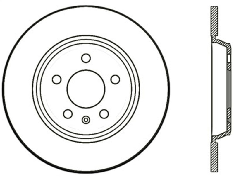 StopTech Power Slot 09-10 Audi A4/A4 Quattro / 08-10 A5 / 10 S4 Rear Right Drilled Rotor