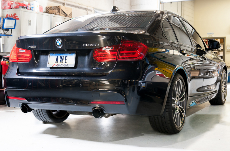 AWE Tuning BMW F3X 335i/435i Touring Edition Axle-Back Exhaust - Diamond Black Tips (102mm)